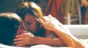 Jessica Alba showed beautiful breasts in the movie Awake.